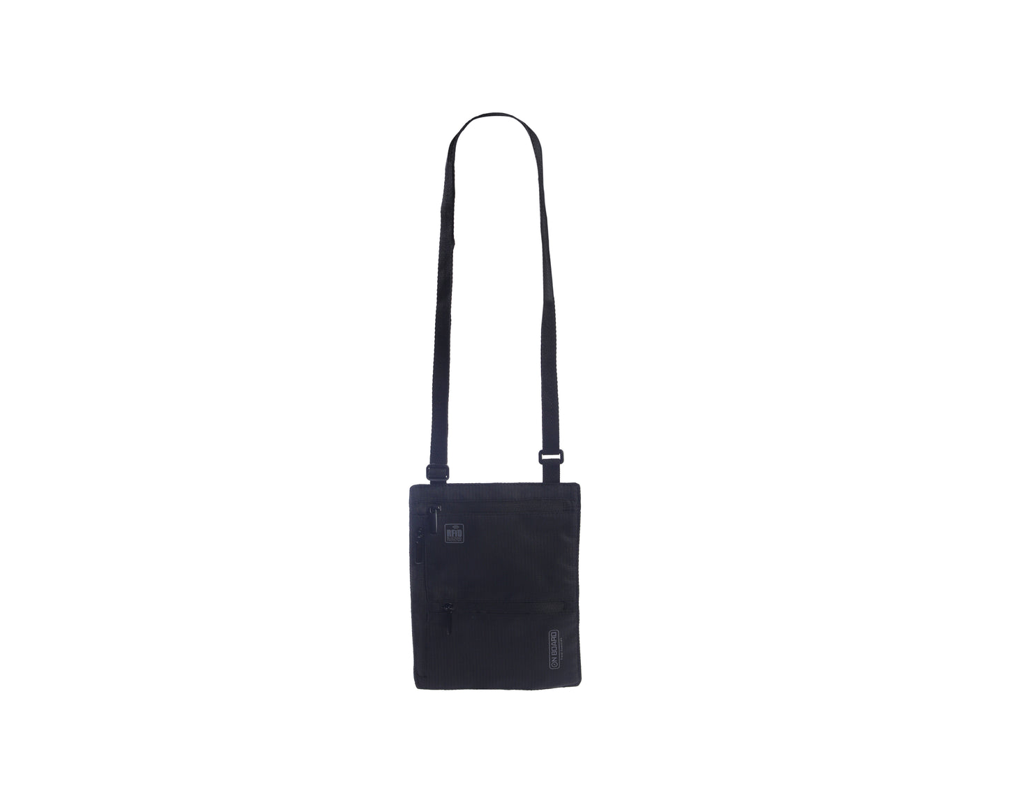 On Board RFID Security Neck Pouch - Black