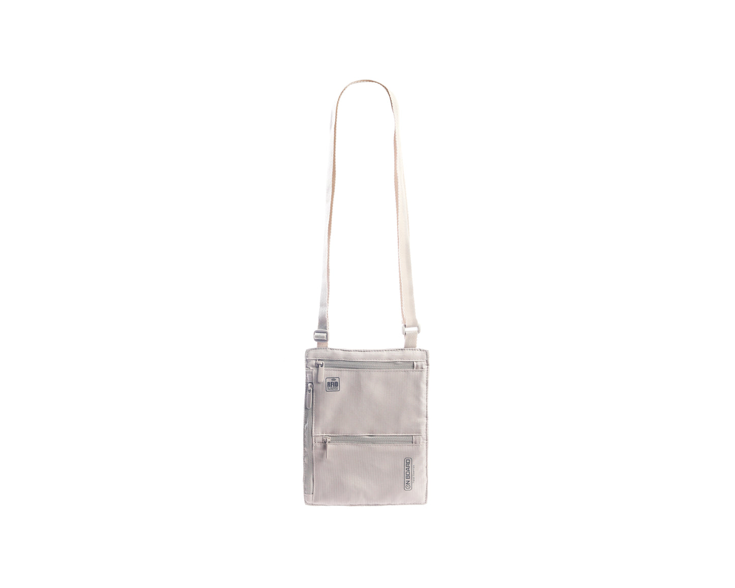 On Board RFID Security Neck Pouch - Light Gray