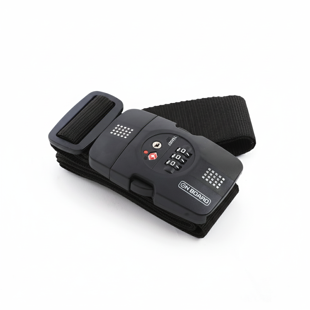 On Board Luggage Strap w/ TSA Lock - Black