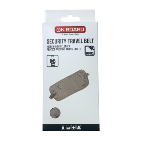 On Board RFID Security Waist Pouch - Black