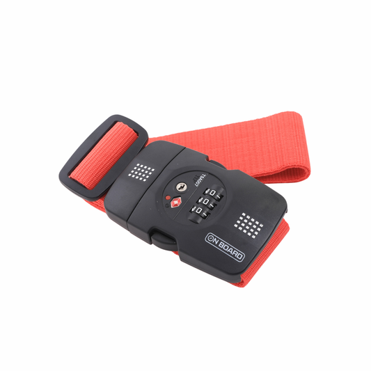On Board Luggage Strap w/ TSA Lock - Red