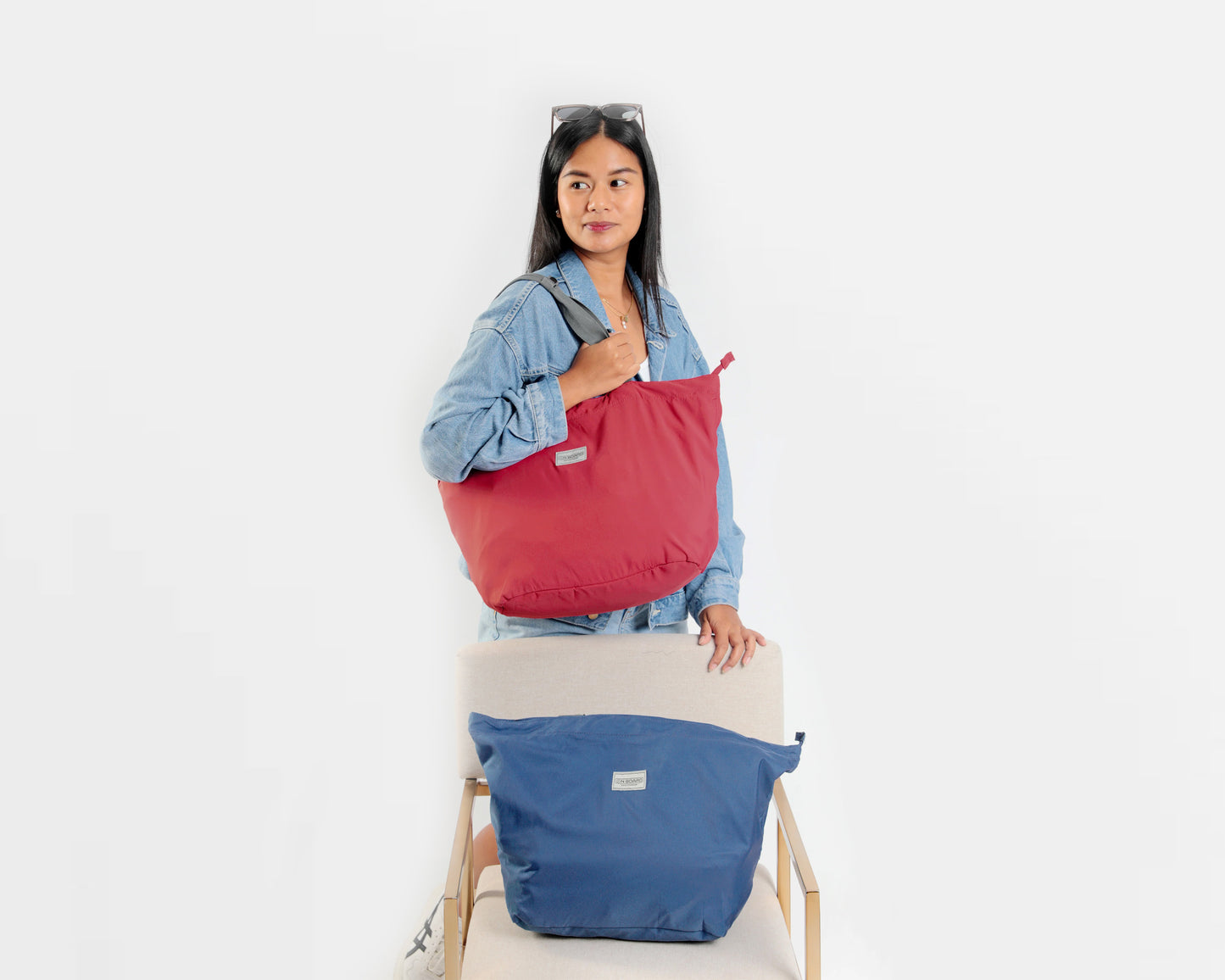 On Board Foldable Tote Bag - Blue