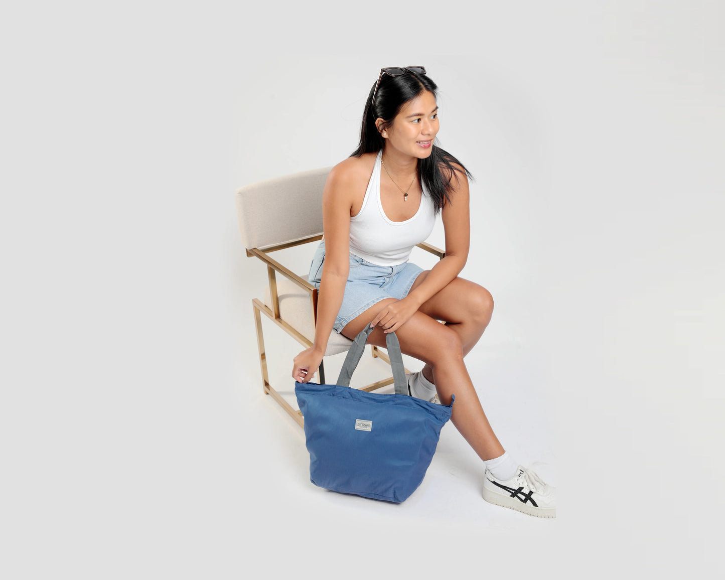 On Board Foldable Tote Bag - Blue
